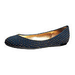 Suede Mira flats with metal studs, Daniblack.
