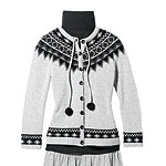 Cashmere African Neck cardigan, L.A.M.B. by Gwen Stefani.