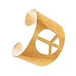 Recycled gold fill Peace cuff, Nashelle.