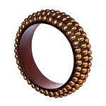 Wooden bangles with brass studs, Sparkling Sage.