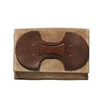 Suede and leather Papillon clutch, Tila March.