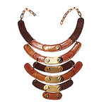 Leather and metal Jarrett necklace, Tory Burch.