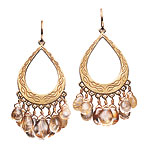 18kt gold Teardrop Vine earrings with rutilated quartz, 