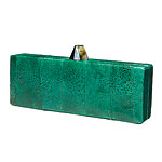 Frog-skin clutch with mother-of-pearl, Gail DeLoach.