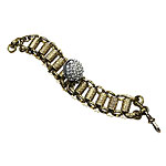 Antiqued brass bracelet with paste charm, Lulu Frost.
