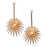 Gold-plated earrings with cubic zirconia, Daslu.