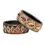 Glass and stone bangle, Tejani Jewelry.