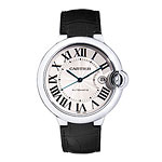 18kt white gold Ballon Bleu watch with alligator strap, Cartier.
