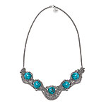 Green turquoise and steel Serena necklace, Gemma Redux.