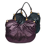 Metallic burgundy leather Gigi bag, Temperley London.
