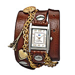 Leather watch with gold plate and brass charms, Urban Outfitters.