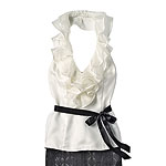 Silk blouse with ribbon, White House Black Market.
