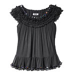 Silk crepe blouse with appliques, Moschino Cheap and Chic.