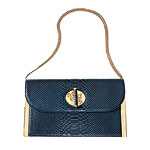 Embossed leather Tessa handbag with 14kt-gold hardware, Ekatrina.