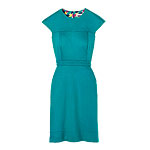 Acrylic-polyester blend Ponte Shift dress