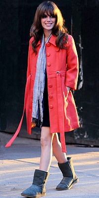 Rachel Bilson in a Tulle trench coat.