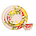 peony-print dinner service