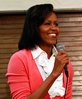 Michelle Obama wearing Liz Claiborne