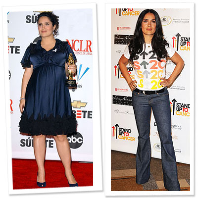 Figure  Carbs on Salma Hayek   Star Bodies After Baby   Hollywood S Hottest Moms