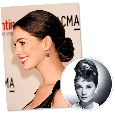 The Updo hairstyle - Anne Hathaway - Audrey Hepburn - Updo Hair - Classic