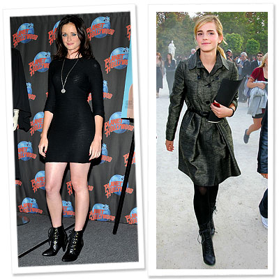 Boots Lacing on Alexis Bledel   Emma Watson   Lace Up Boots   Instant Outfit Makers