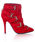 Balmain Suede Buckled Ankle Boots