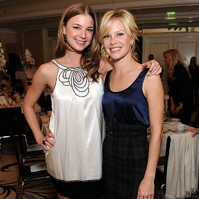 Emily VanCamp and January Jones 2009 InStyle and Diamond Information Center