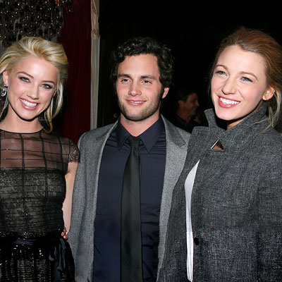 Amber Heard, Penn Badgley and Blake Lively at the New York City premiere of The Stepfather