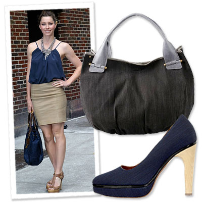 Jessica Biel - Prada - Summer Accessories - Denim - Fashion Accessories