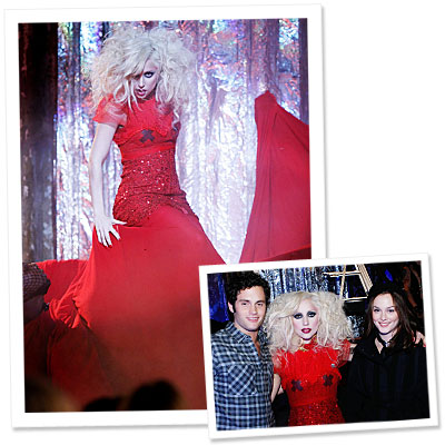 Lady Gaga -Gossip Girl - red dress