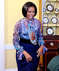 Michelle Obama wearing Alexander McQueen