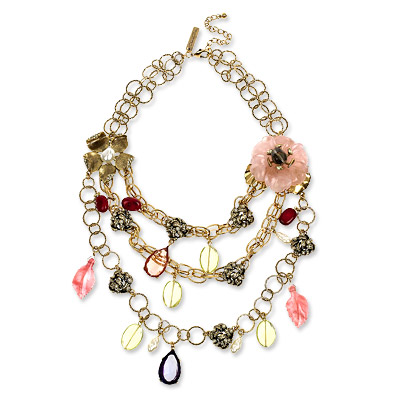 Oscar de la Renta Multi Jewel Knot Necklace
