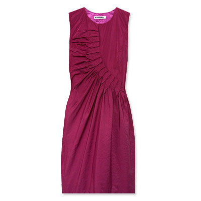 Jil Sander Gathered Taffeta Dress