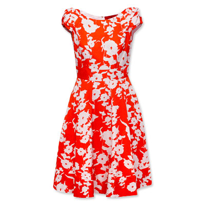 CH Carolina Herrera Orange Floral Dress