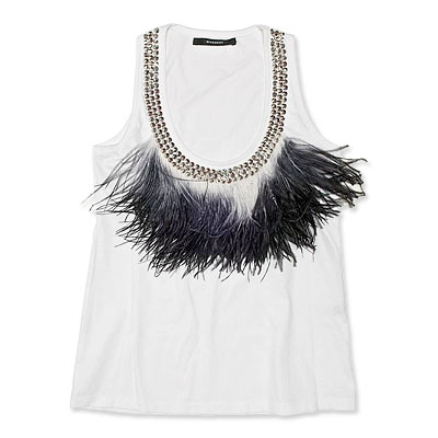 Givenchy Studded Feather Tank