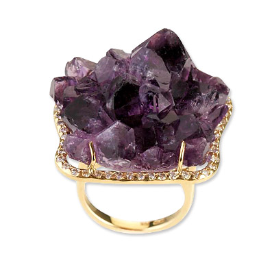 Kimberly McDonald Amethyst, Diamond and Gold Ring
