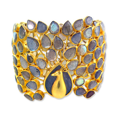 Pippa Small 22K Gold and Labradorite Peacock Bracelet