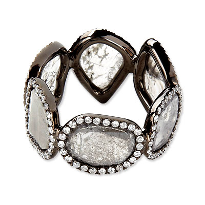 Monique Péan White Diamond Slice and Oxidized White Gold Band