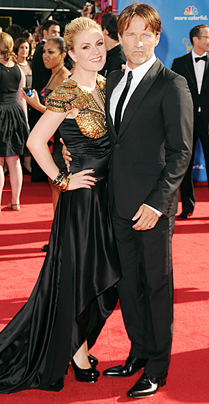 Anna Paquin and Stephen Moyer at Alexander McQueen at the 2010 Emmy Awards