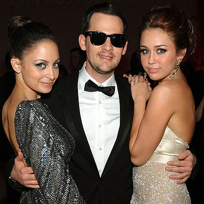 nicole richie oscars 2010. 2010 Oscar After-Parties - Nicole Richie, Joel Madden and Miley Cyrus - 