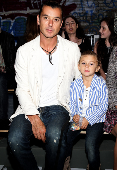 Gavin and Kingston Rossdale at the Edun Spring 2011 show during New York Fashion Week
