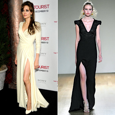 Angelina Jolie Golden Globes Versace Antonio Berardi