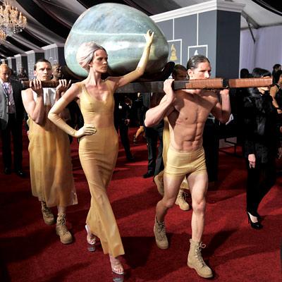 lady gaga egg outfit grammys 2011. Lady Gaga - Red Carpet