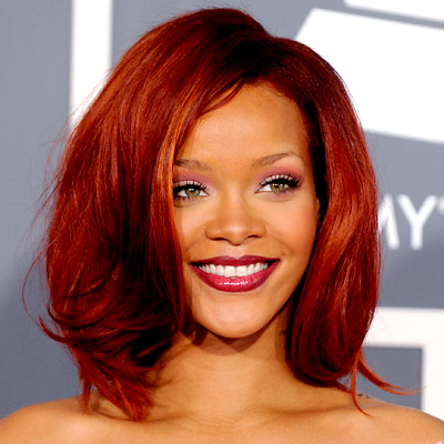 rihanna red hair up. Rihanna+makeup+red+hair