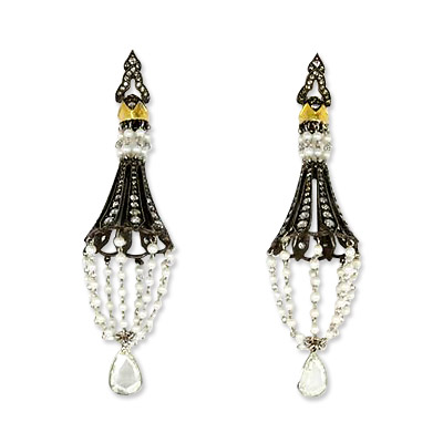 Sevan Bicakci Seed Pearl and Diamond Chandelier Earrings