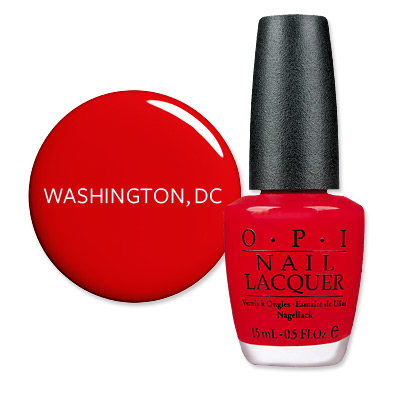 Washington D.C. - America's Most Wanted Nail Colors - OPI Big Apple Red