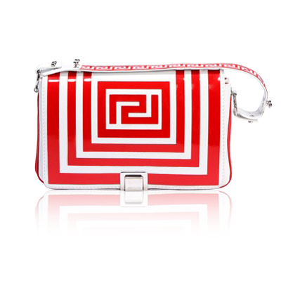 Versace Patent Leather Flap Shoulder Bag