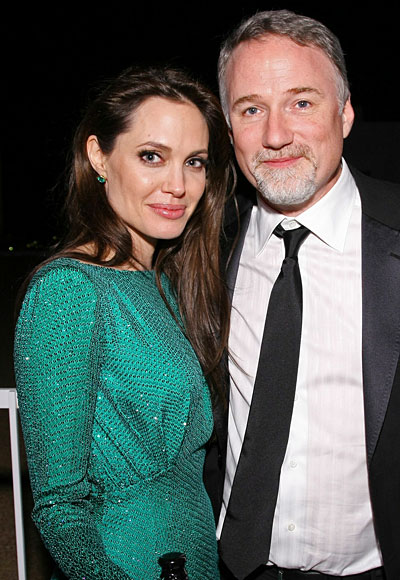 Angelina Jolie Versace Golden Globes. Angelina Jolie - David Fincher