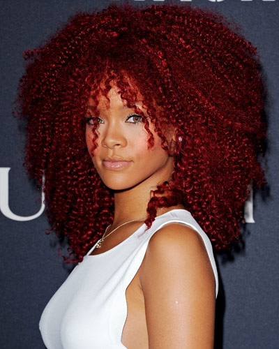 rihanna hair color. rihanna red hair color.