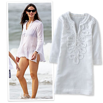 Beach Tunic on Jennifer Garner   Boden Usa   Beach Cover Ups   White   Tunic